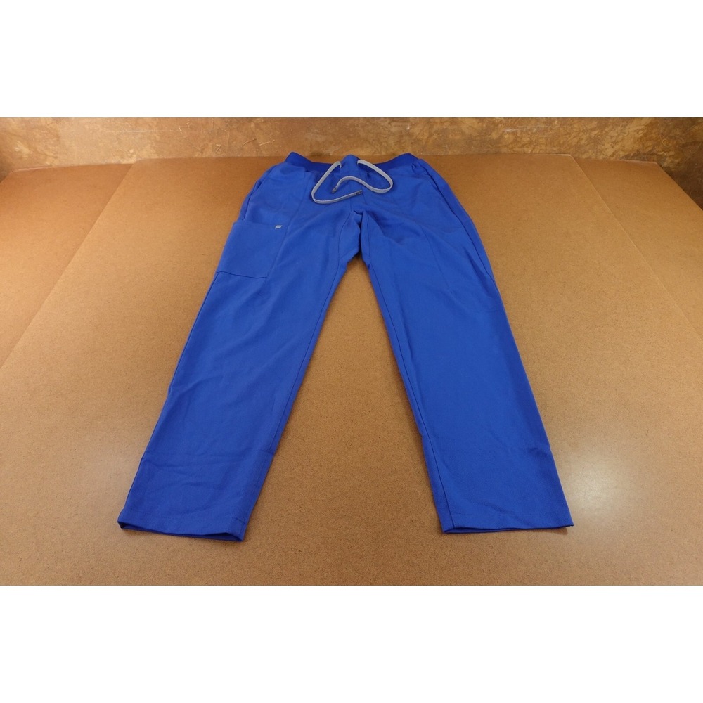 Fabletics Mens Medium Semi Slim Fit Royal Blue Drawstring Intake Scrub Pant New